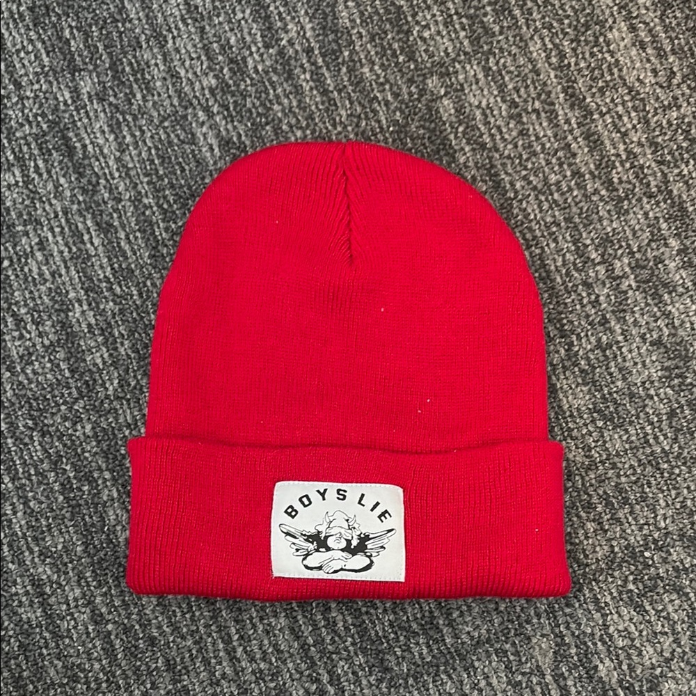 Boys Lie Red Beanie